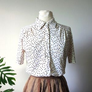 70s Cottagecore Button Down Blouse Medium